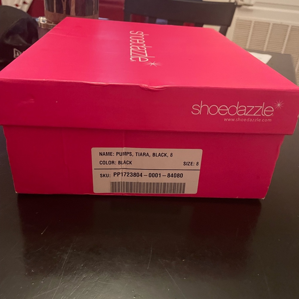 Black suede heels size 8 with some bling bling